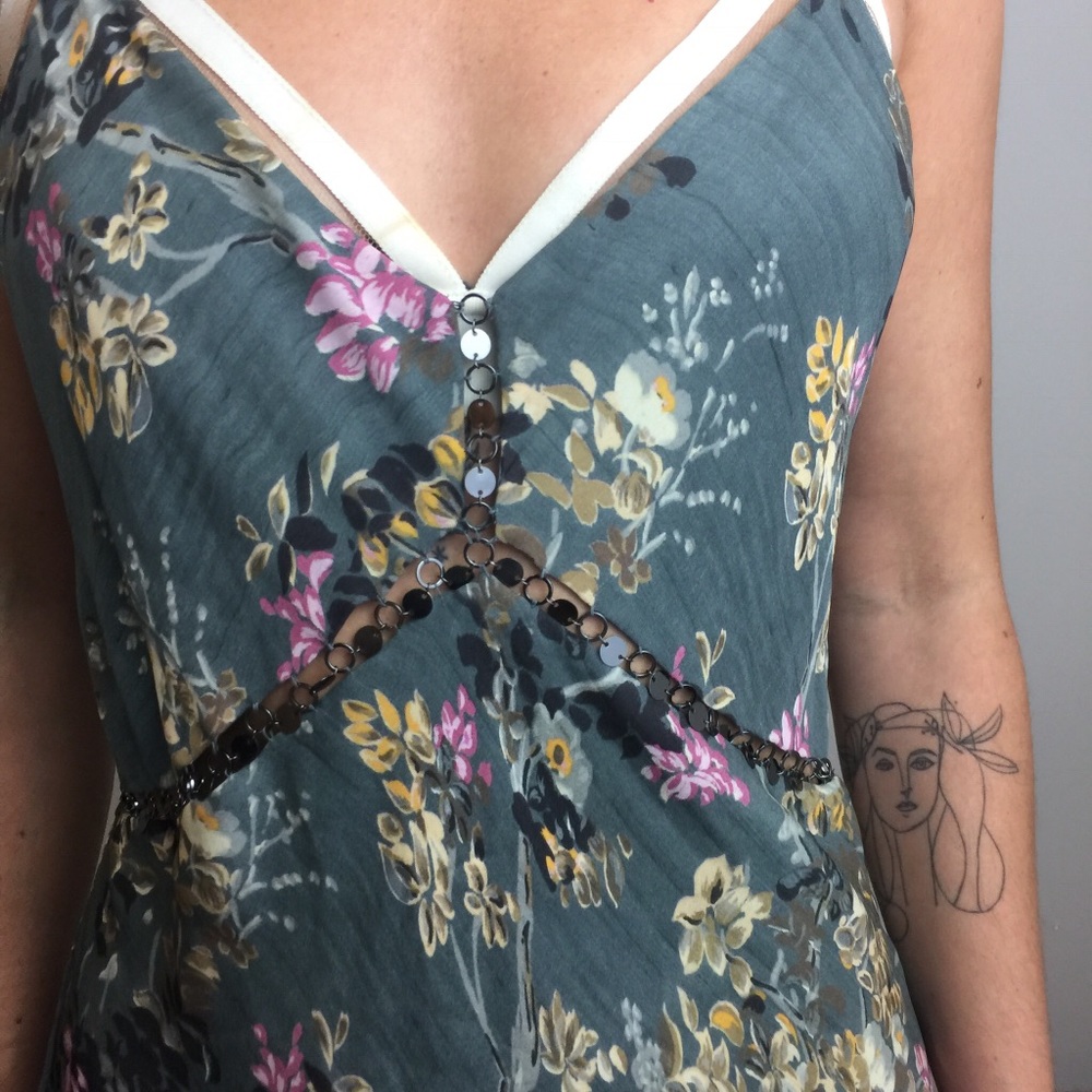 Haute Hippie Sage Floral Silk Chain Midi Dress - Picture 8 of 8